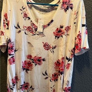 Floral Print Short Sleeve Tunic